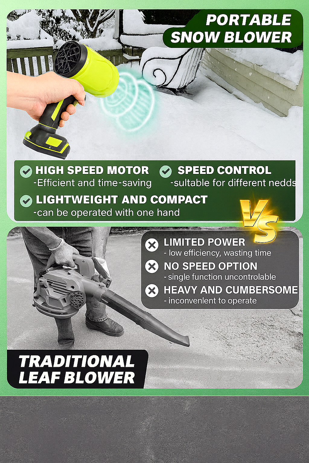 SwiftSnow Compact Handheld Power Blower